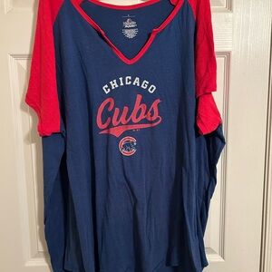 Majestic by Torrid. Blue and Red Cubs Fan Fashion Shirt Size 6